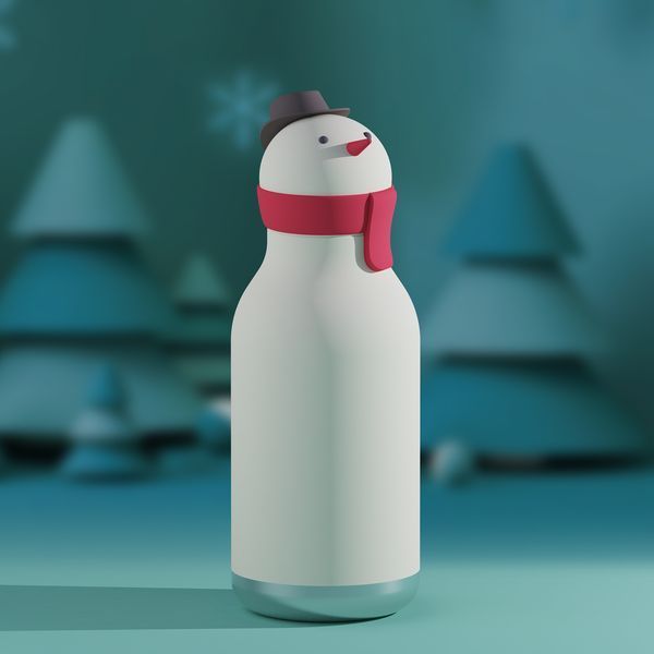 Дитяча термопляшка Сніговик Asobu Bestie Snowman (460 мл) SBV44 SNOWMAN фото